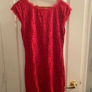 Magenta pink lace dress